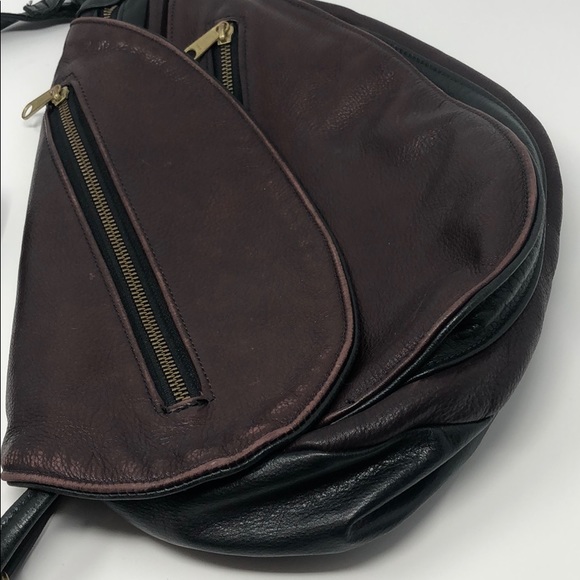 🏷 genuine leather slingback two toned backpack - Picture 4 of 8